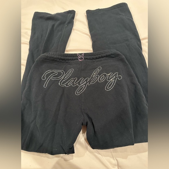PLAYBOY Black Track Pants - Picture 1 of 2